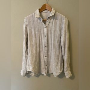 Faherty Classic Reversible Shirt, Light Gray, Size S